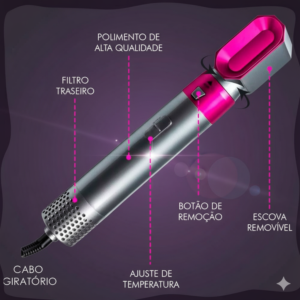 SECADOR Y CEPILLO  5 EN 1