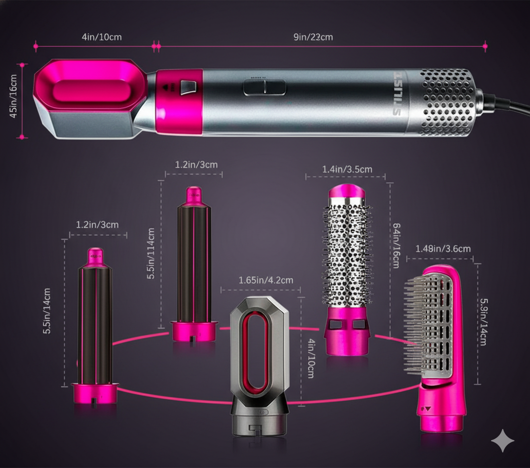 SECADOR Y CEPILLO  5 EN 1